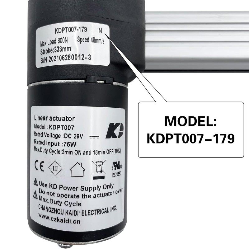 Linear Actuator Kaidi Model KDPT007-179 Power Recliner Lift Chairs Motor