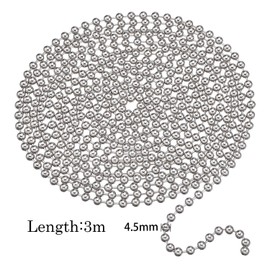 Shappy 10 Feets Beaded Ball Pull Chain Extension Roller Shade Bead Chain Extender with 10 Pieces Matching Connector for Window Blind Vertical Replacement (4.5 mm,Silver)