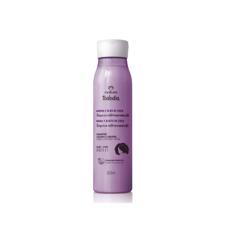 Natura Todadia Shampoo para Cabello Rizado, Mora y Aceite de