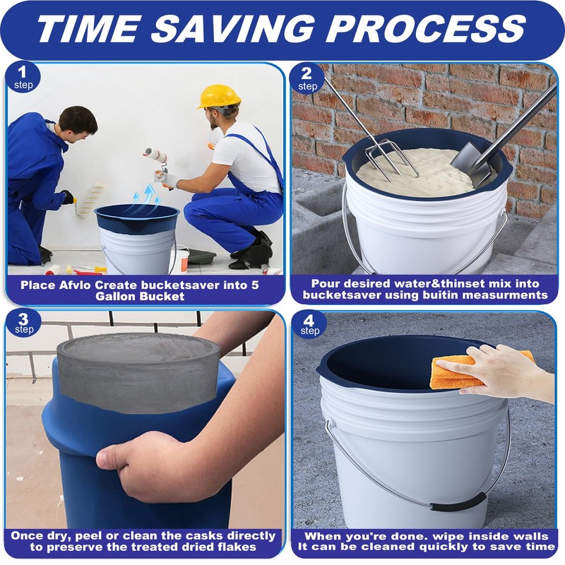 5 Gallon Reusable Bucket Liner, Leakproof Concrete Tools Durable Silicone