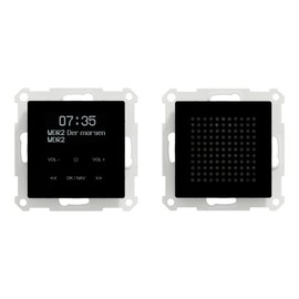 Schneider Electric Merten MEG4375-0303 Radio Socket Set with Bluetooth with Speaker for System M Merten Flush-Mounted Radio DAB, Alarm Clock, Black