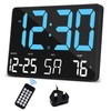 SZELAM Digital Clock Large Display,11.5" Digital Wall Clock with Remote