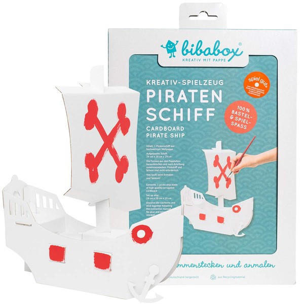 bibabox - Small Pirate Ship for Crafts and Colouring -