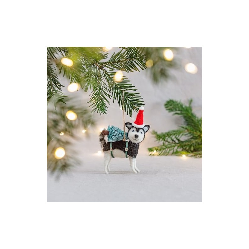 Huskie With Christmas Tree Decoration