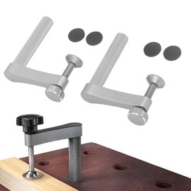 2 Pack Bench Dog Clamp, 3/4 inch)19mm) Holdfast Dog Hole Clamp, Aluminum Alloy Benchtop Dog Hole Quick Clamp for Woodworking Tools