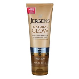 Jergens hidratante diario reafirmante de brillo natural, tono de piel medio a bronceado, 7.5 fl oz (221 ml) paquete de 2