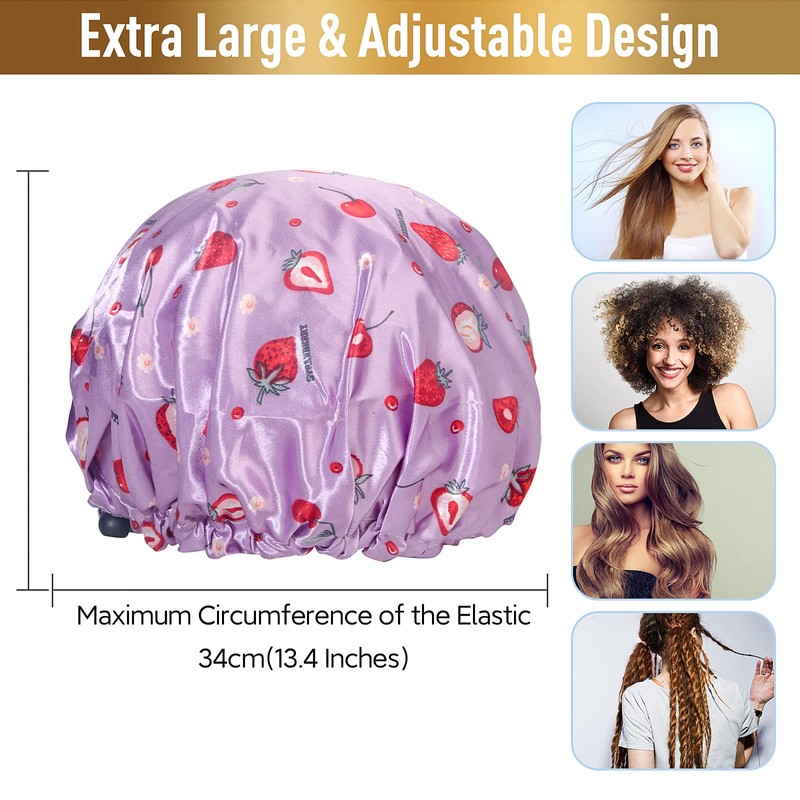 Gorro de ducha, gorros de ducha ajustables para mujer, extra