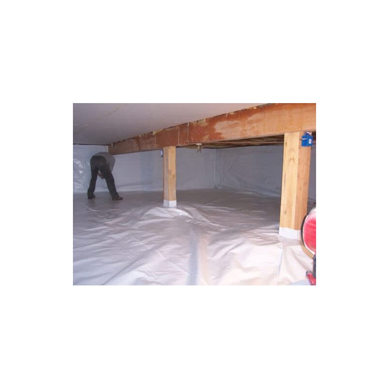1000 sqft 4x250 Reinforced Vapor Barrier Encapsulation Pier Wrap Crawlspace