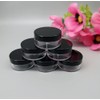 50pcs empty 10g black round small plastic cosmetic jar pot
