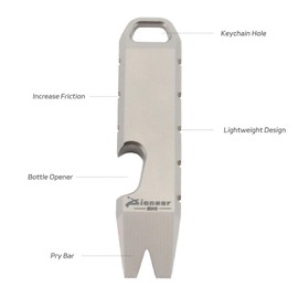 Titanium Mini EDC Pry Bar, Mini Crowbar, Multi-tool Scraper Opener, Portable Pocket Keychain for Outdoor, Indoors (Grey)