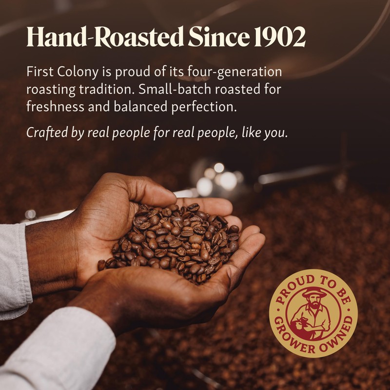 First Colony Colombian Whole Bean Coffee, Colombian Supremo, Light Roast,