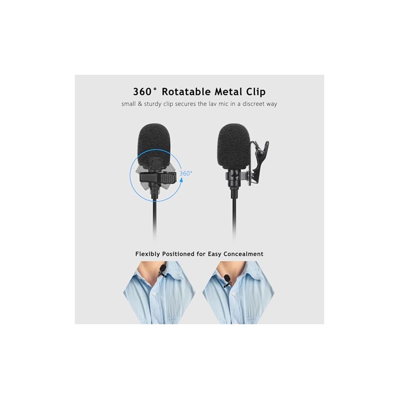 Paquete de 2 micrófonos Lavalier compatibles con DJI MIC 2,