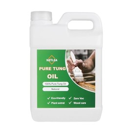 135 oz 100% Pure Tung Oil for Wood Finishing - Natural Wood Oil for Furniture, Floors & Outdoor Wood - All-Natural Tung Oil Finish for Indoor & Outdoor Use