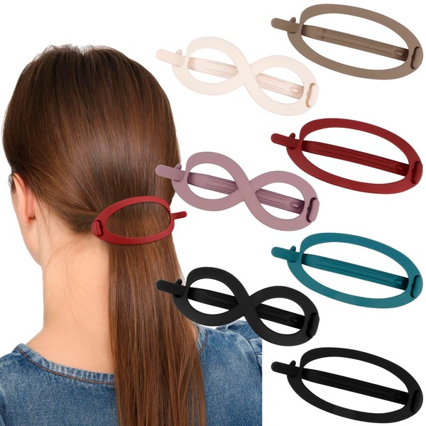 FASOTY 7 PCS French Oval Hair Barrette Clips Non Slip