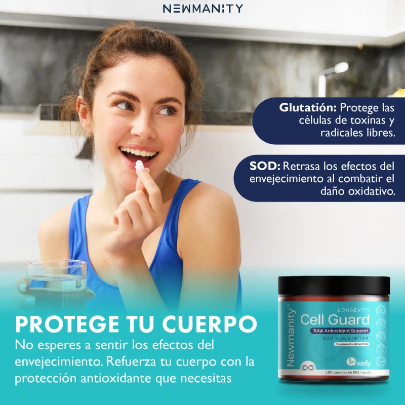 CellGuard Antioxidante Natural con Vitamina B3, L - Glutamina, L