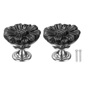 sourcing map 2pcs Toilet Button Pusher, Toilet Tank Button, Crystal Toilet Flush Button Helper Pusher for Women Long Nail Black