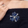 Mecool Women Vintage Diamond Brooch Pins Elegant Simulated Crystal Brooches-Blue