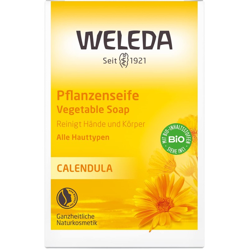 WELEDA Organic Calendula Plant Soap, Vegan Natural Cosmetics Hand Soap