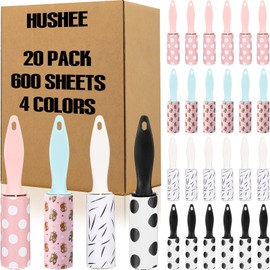 Hushee Bulk Mini Lint Roller for Pet Hair and Clothes Lint Roller Travel Size Clothes Roller Lint Removers Sticky Lint Removing Tool for Travel, Gift Bags, Furniture, Car Seat(20 Pcs)