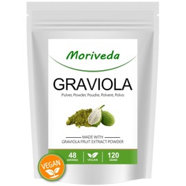 MoriVeda® Graviola Pulver Extrakt – 100% natürlich I Graviola Frucht-Extrakt, reich an Vitaminen & Antioxidantien I Graviola in erstklassiger Qualität I Vegan & Glutenfrei (1x120g)