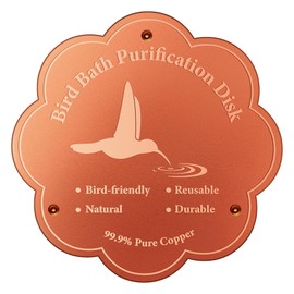 Larbeti 4inches Bird Bath Purification Disk, 99.99% Pure Copper Bird Bath Disc Metal Safe Birdbath Cleaner Disks for Outdoor All-Season Use 0.6mm Birdbaths Copper Disk with 3 Point Support