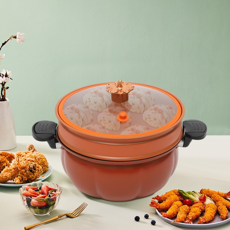 Xuthusman Micro Pressure Pot, Pumpkin Shaped Pressure Cooking Pot, Non-stick