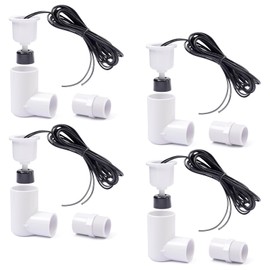 Dusledel 4 Pack SS2 L Shape Water Float Switch AC Float Switch with 3/4 Inch Adaptor and 6Ft Wire Replacement for HVAC System Applications & Around The House for DIY, Condensate Overflow Detection