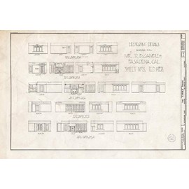Historic Pictoric : Blueprint HABS Cal,19-PASA,5- (Sheet 9 of 11) - Gamble House, 4 Westmoreland Place, Pasadena, Los Angeles County, CA 12in x 08in