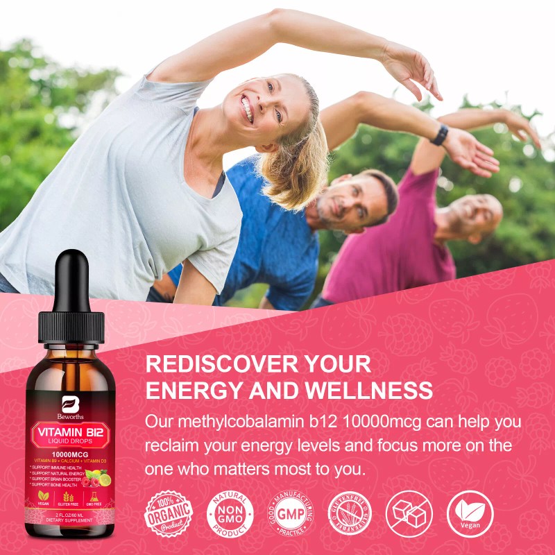Extra Strength Vitamin B12 Liquid Vit B 12 Drops Energy