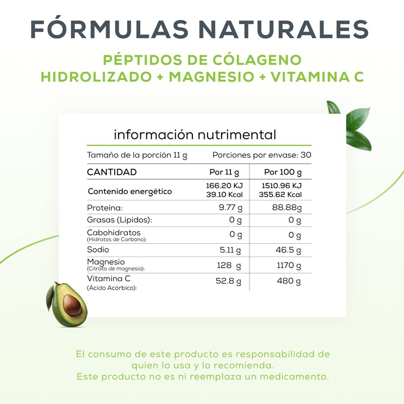 MILU | Colageno Hidrolizado Puro con Magnesio y Vitamina C