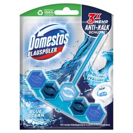 Domestos Active Blue Toilet Stone, Ocean Blue Washer Toilet Cleaner with Anti-Limescale Protection, 7 x 53 g (371 g)