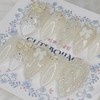 Wedding emboss handmade nail tips - Almond S / 웨딩