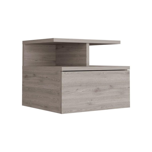 Tuhome Adele Floating Nightstand with Drawer and Open Storage Shelves-