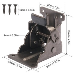 10 Pack Folding Leg Brackets, Folding Table Leg Bracket, Self-Locking Hinge, Foldable Support Bracket with Screws for DIY Tables, Beds, Folding Workbenches, by GENHAKON