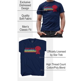 Star Trek Enterprise Starship - playera envejecida para hombre, marino, Large