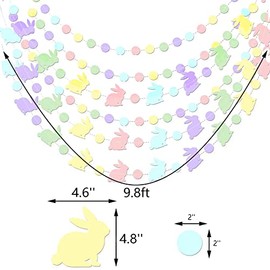 Guirnalda colgante de conejito de Pascua, guirnalda colgante de conejo, guirnalda de conejo, decoración colgante para interiores y exteriores, jardín, feliz día de Pascua, decoración del hogar