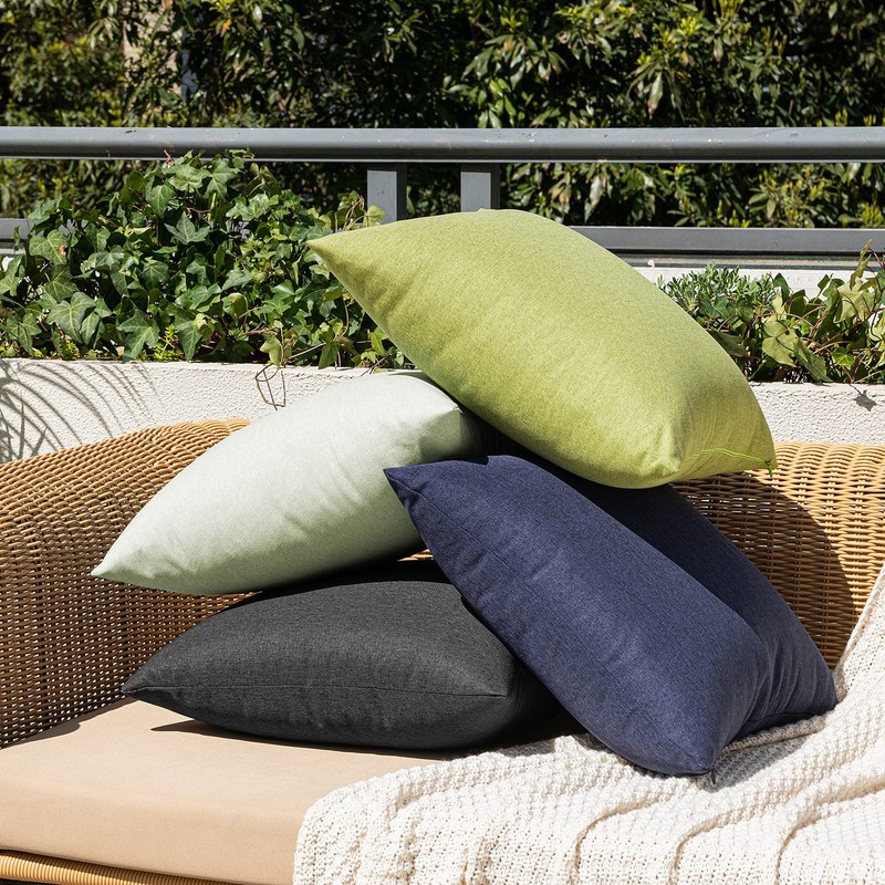 MIULEE Set of 2 Waterproof Cushion Covers, Outdoor Sofa Cushion