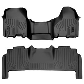 SMARTLINER Custom Fit Floor Mats 2 Row Liner Set Black for 2010-2012 Dodge Ram 2500/3500 Mega Cab