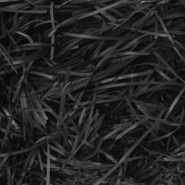 1 Piece of Raffia, Shredded Black Paper, Gift Box Filler, Shredded Raffia Paper, Gift Wrapping Material, Packaging Filler, Decorative Paper, Black Tissue Paper for Gift Wrapping (200 G, Black)