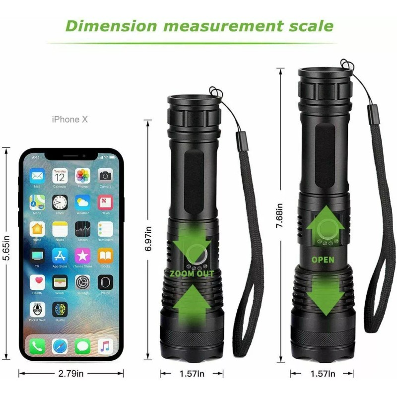 ebey express Super-Bright 4 CORES LED Tactical Flashlight With Rechargeable