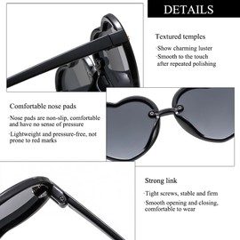 FBHLZ 3 Pack Girls heart Shaped Sunglasses UV 400 Protection Kids Love Heart Sunglasses Outdoor Beach Holiday Age 3-13 Years