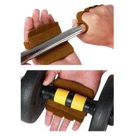 KUTOOK Fitness Gloves Men Women Fitness Gloves Training Gloves Strength Sports Gym Weightlifting Gloves Grip Pads for Strength Training Weight Lifting Pull-ups Crossfit Brown S