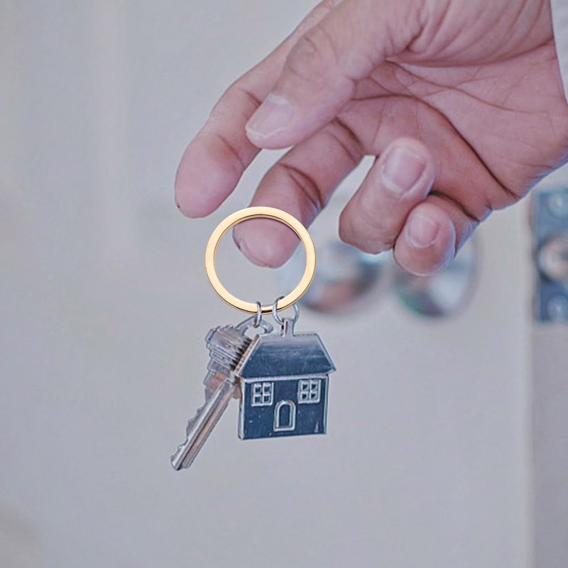 EOWVISN 40 Pieces Gold Keychains, Diy Keychain Materials, Metal Keychains,