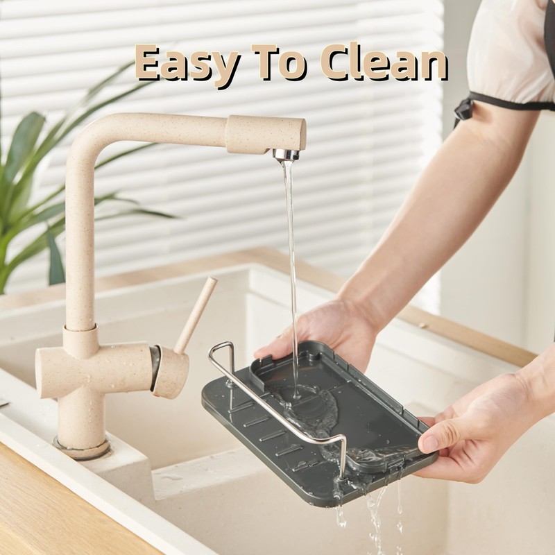 LIBODOUR Soap Dispenser for Kitchen & Bathroom Sink,3-in-1 Sponge Holder