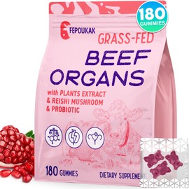 (180 Gummies) Beef Organ Supplement for Women - 5300mg Beef Liver, Kidney, Uterus & 10 More, for Hormone Balance, Menstruation, Energy, Immunity, Gut & Skin Health - 100% Grass Fed & Pasture Raise