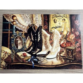 Leanin’ Tree Leaning Tree Wedding Card WD19236 Boots Western Ranch Marriage Old Fashioned