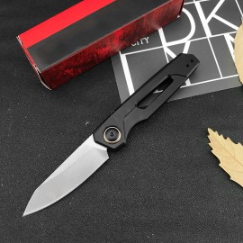 KS 7550 Pocket Folding Knife 8Cr13Mov Blade Aviation Aluminum Handle Self-defense Camping Hunting Outdoor Knives Utility Toolscolor: Black, blade length: 2.95in, blade width: 0.827in, type: Folding Blade Knife