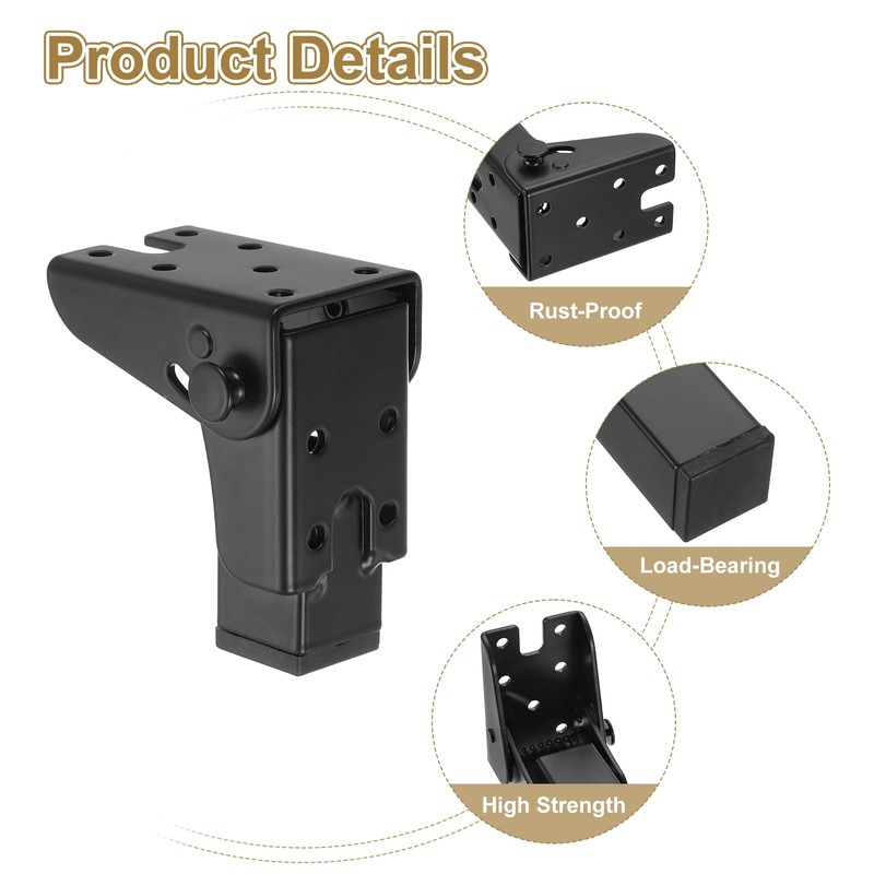 sourcing map Folding Table Legs, 4pcs 8cm(3.1") Metal Foldable Table