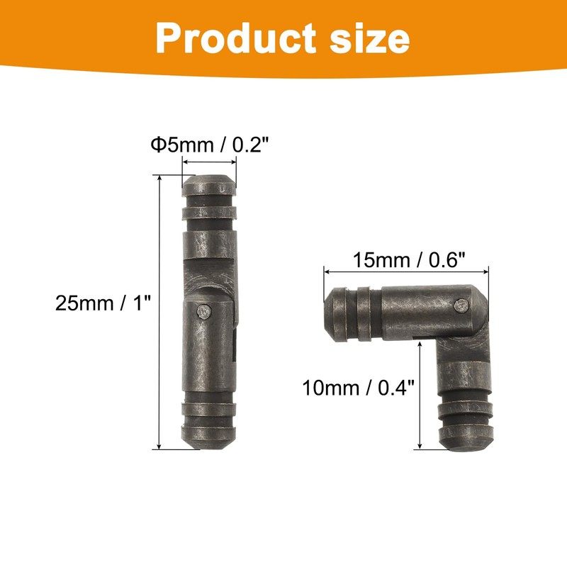 sourcing map 20Pcs Invisible Barrel Hinges, 5x25mm Brass Concealed Hinge,