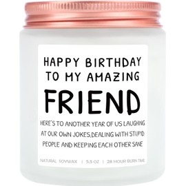 Happy Birthday Gifts for Friends Friendship Gift Funny Gift for Women Birthday Gifts for Best Friend, Coworker, Bestie Present Lavender Candle Gift for Mom, Christmas, Mothers Day Present